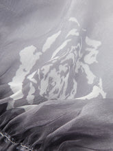 Semi-Sheer Gradient Floral Off-Shoulder Chiffon Top